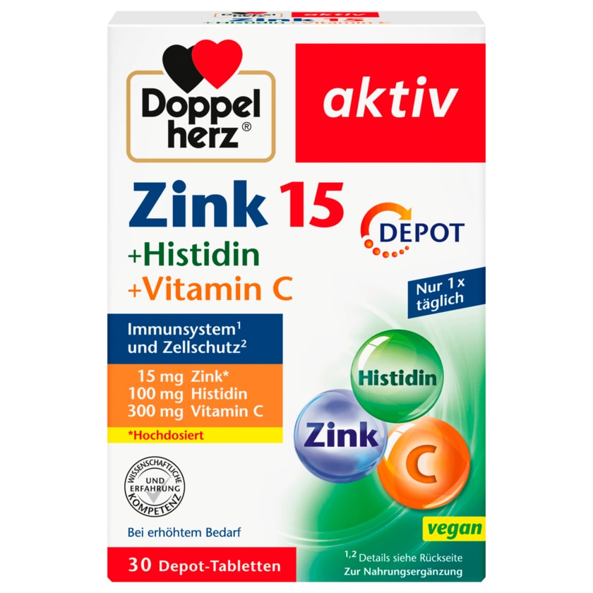 Doppelherz Zink + Histidin + Vitamin C Depot 30 Stück